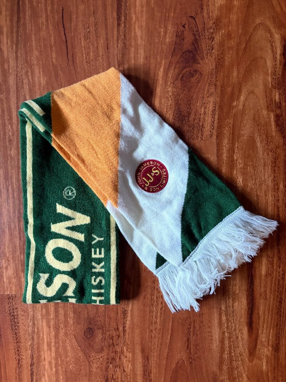 Jameson Irish Whiskey promotional scarf with fringe